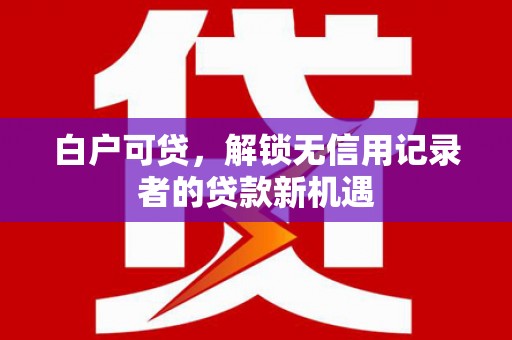 南华白户可贷，解锁无信用记录者的贷款新机遇
