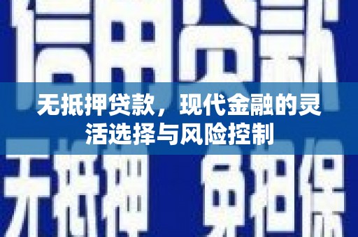 南华无抵押贷款，现代金融的灵活选择与风险控制