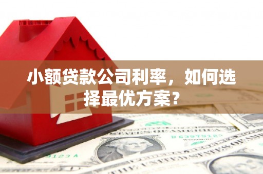南华小额贷款公司利率，如何选择最优方案？