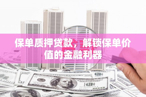 南华保单质押贷款，解锁保单价值的金融利器