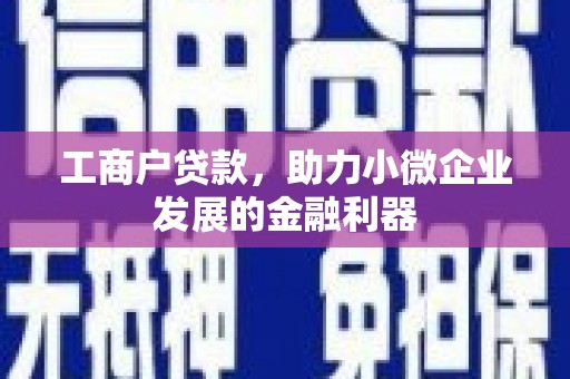 南华工商户贷款，助力小微企业发展的金融利器