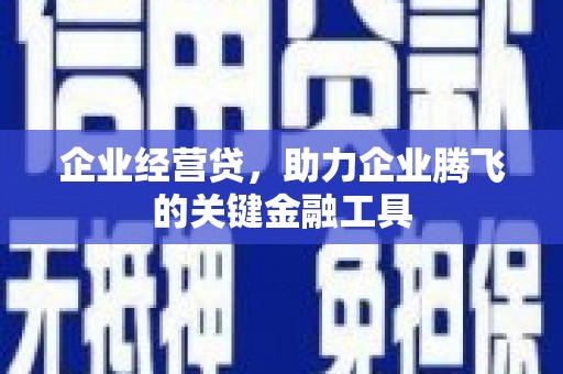 南华企业经营贷，助力企业腾飞的关键金融工具