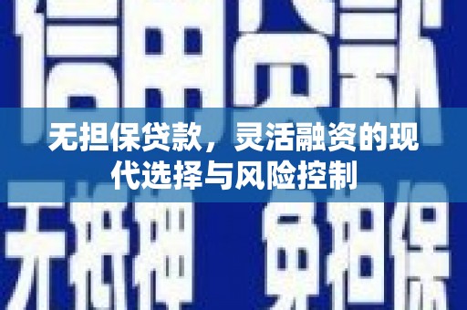 南华无担保贷款，灵活融资的现代选择与风险控制