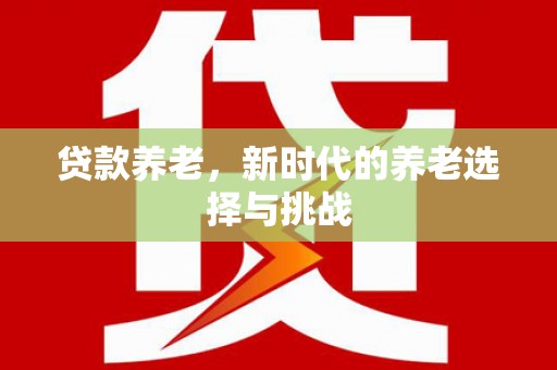 南华贷款养老，新时代的养老选择与挑战