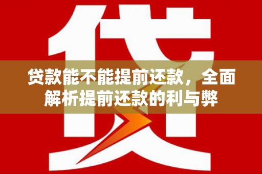 南华贷款能不能提前还款，全面解析提前还款的利与弊