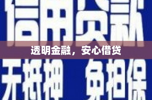 南华透明金融，安心借贷