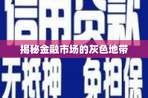 南华揭秘金融市场的灰色地带