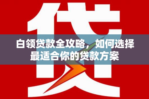 南华白领贷款全攻略，如何选择最适合你的贷款方案